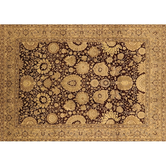 Ahgly Company Indoor Rectangle Oriental Brown Industrial Area Rugs, 7' x 10'