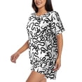 thumbnail image 2 of "Wukai Hand Drawn Snake Women's Pajama Set - Short-Sleeve Top and Shorts with Elastic Waistband and Pockets for Loungewear, Yoga, and Casual Wear-XX-Large, 2 of 8