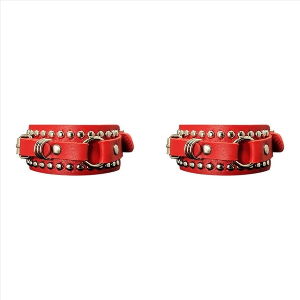2X Pulsera Unisex Punk Rocker Brazalete de GóTico con Remaches y Tachuelas Pulsera Ajustable para Cosplay Fashion-B