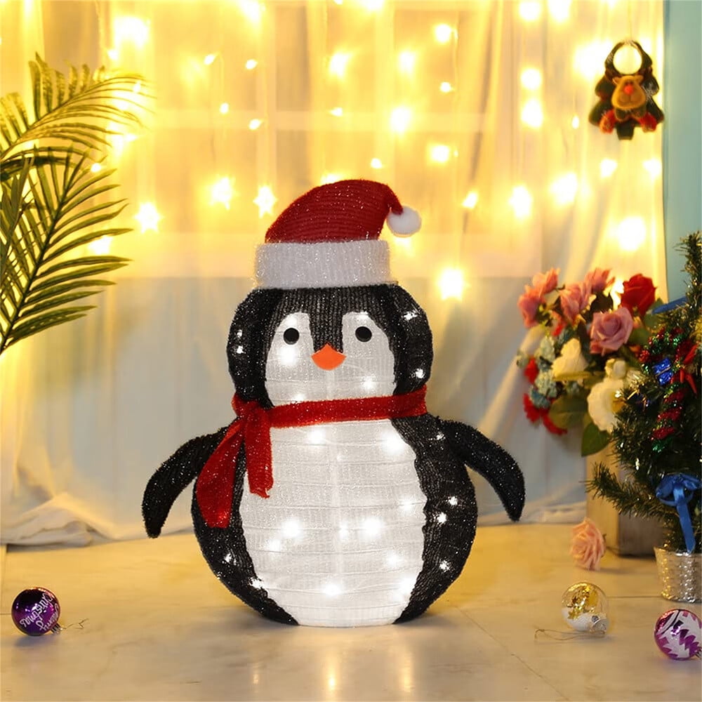 ライト・ランタン penguinman PRETXORVE Christmas Light Decor, 24 inch Foldable Flannel Penguin