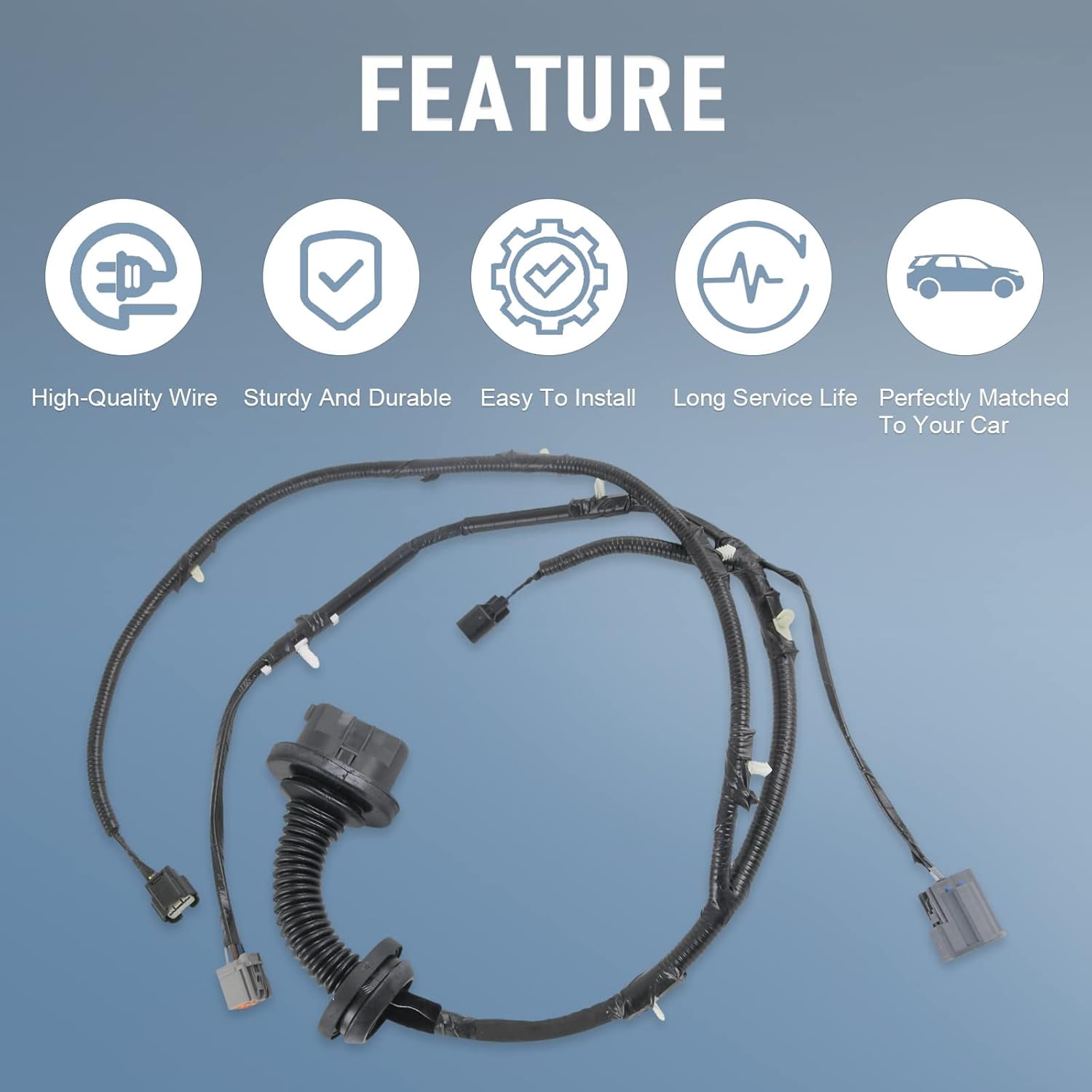 Driver Side LH Rear Door Jumper Harness Compatible with 2009-2014 Ford F150 Crew Cab Replaces# 9L3Z-14631-CAA Rear Left Door Jumper Wire Assembly