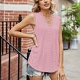 thumbnail image 5 of Timegard Womens Tank Tops Eyelet Lace V Neck Sleeveless Summer Beach Casual Loose Tops Solid Color, 5 of 5