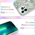 thumbnail image 3 of Designed for iPhone 13 Pro Max Phone Case Fluorescent Iridescent 3D Pleats Design Full Body Protective Cell Phone Cover for iPhone 13 Pro Max 6.7 inch for Women Girls-Laser Clear, 3 of 9