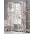 thumbnail image 4 of Brown White Floral Sheer Curtains 84 Inch Length 2 Panels for Living Room, Spring Botanical Leaves Farmhouse Voile Kitchen Curtain Set, Luxury Privacy Drapes Window Treatment for Bedroom, 4 of 7