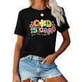 thumbnail image 2 of Women Christian T-Shirt God is Good Graphic Shirt Casual Loose Short Sleeve Crew Neck Top, 2 of 5