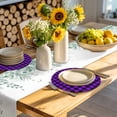 thumbnail image 4 of Black Purple Plaid Round Placemats Set of 6 for Dinning Tables,Heat-proof Braided Table Mats 13 Inch,Farmhouse Simple Buffalo Checked Washable Place Mat for Kitchen Restaurant Party Table Decor, 4 of 9
