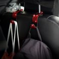 thumbnail image 3 of Car Purse Hook Bling Rhinestone Car Hooks for Women Girls, 4 Packs Crystal Auto Back Seat Hangers Rear Headrest Hooks(Red), 3 of 4