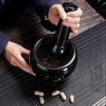 thumbnail image 7 of Handcrafted Lapis Lazuli Mortar and Pestle Set Black Marble Stone Mortar and Pestle Natural Stone Moratr and Pestle Set, Glossy Finishes, 7 of 7