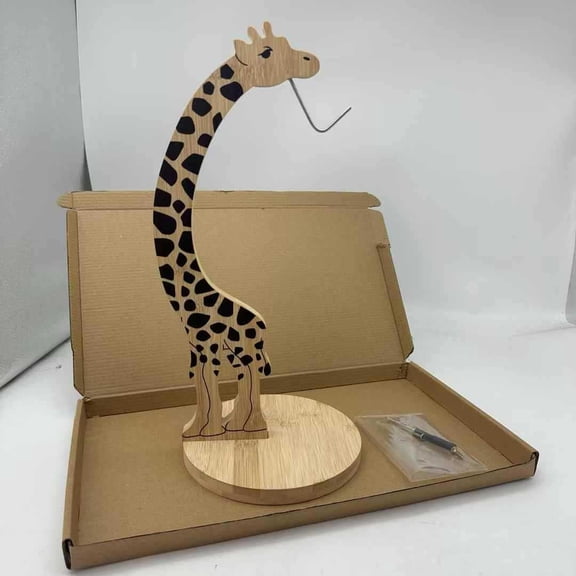 Upgraded Giraffe Banana Hanger Stand Decorative Wooden Banana Holderes With Stainless Steel Hook Countertop Fruit Display Rack For Kitchen And Dining Table J