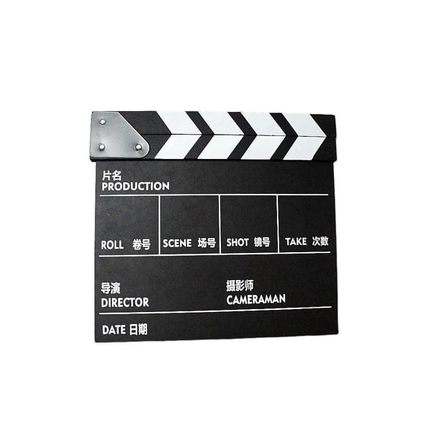 Seitruly Clapperboard de película, accesorio, placa de aviso, patrón impreso, resistente, grabación de vídeo, Director, claquetas, tableros de Electrónica pequeño chino negro 20*20 CM