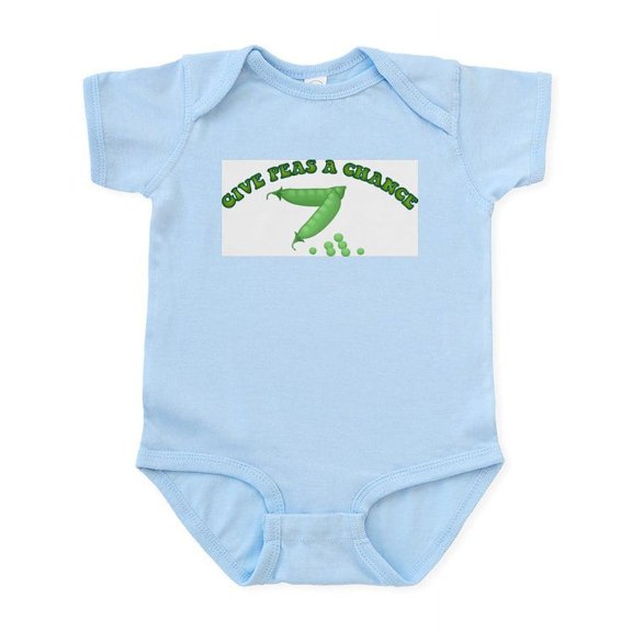 CafePress - Give Peas A Chance Infant Bodysuit - Baby Light Bodysuit, Size Newborn - 24 Months