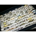 thumbnail image 2 of MATROOY New 50pcs Stainless Steel rings Wholesale Men Women Fashion Jewelry 17-22, 2 of 5
