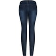 thumbnail image 2 of 2Luver, Women's, Stretchy 5 Pocket Denim Blue Skinny Jeans, Denim Blue, 17, 2 of 2