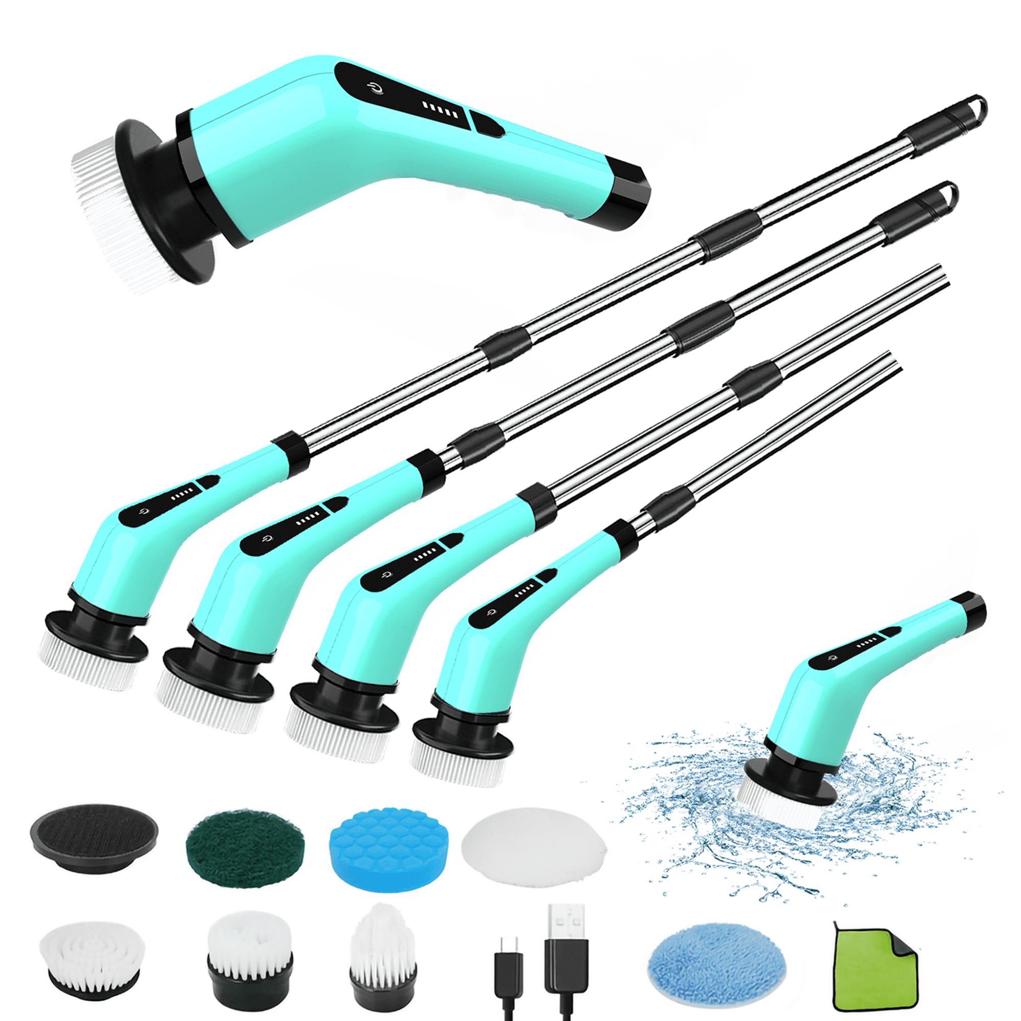 Cordless Power Scrubber 7 In 1 Multipurpose Electric Spin Cleaner with 8  Replacement Brush Heads Rotatable for Bathroom Tub Tile - AliExpress