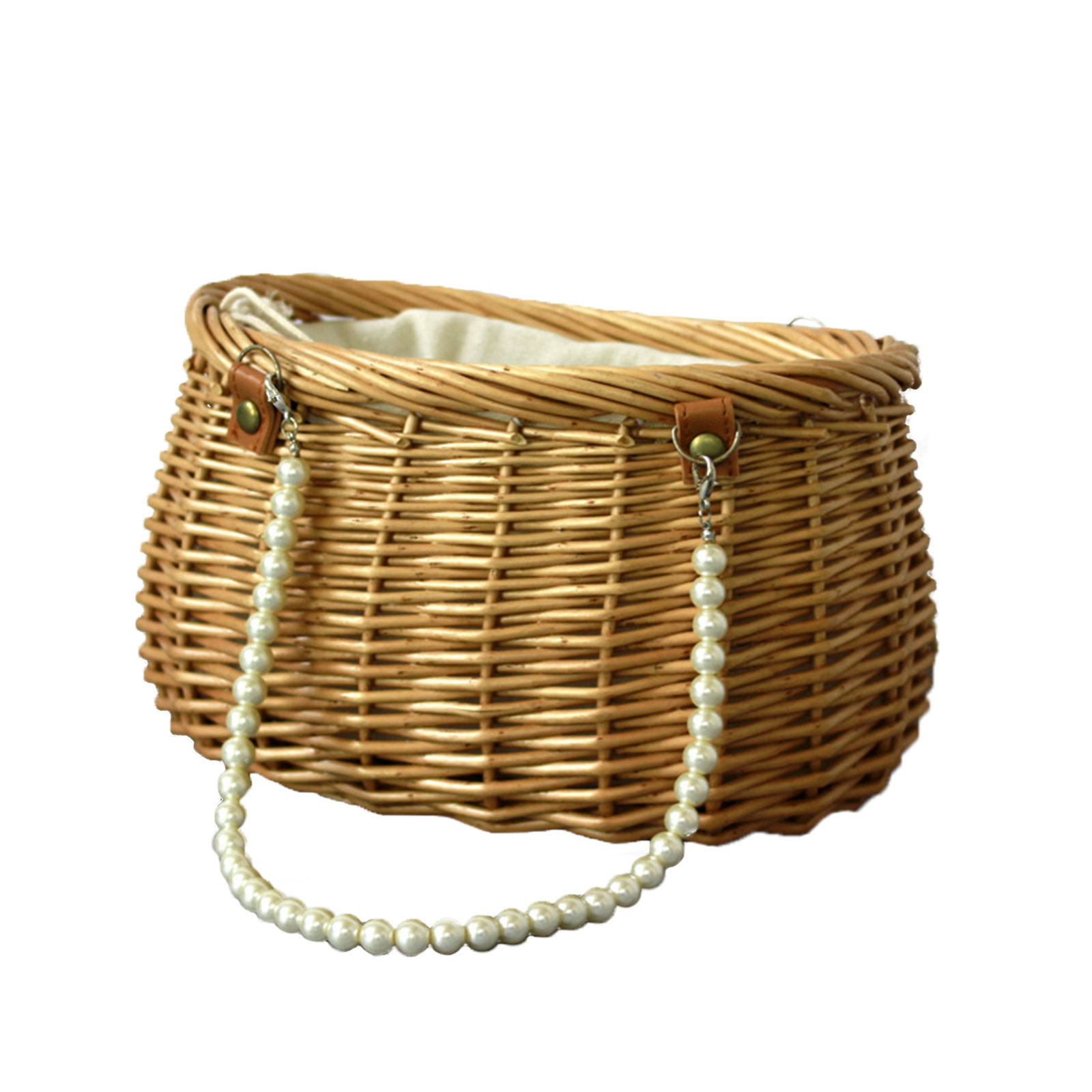 G GOOD GAIN Wicker Picnic Basket with Double Folding Handles,Willow Picnic hamper,Natural Hand Woven Easter Basket,Easter Eggs and Candy Basket,Bath Toy and Kids Toy Storage,Gift Packing basket.Linen 