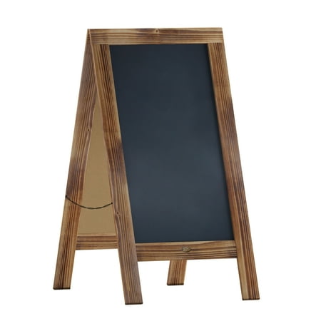 UPC: 0196861030673 | Flash Furniture Canterbury 40  x 20  Vintage Wooden A-Frame Magnetic Indoor/Outdoor Chalkboard Sign  Freestanding Double Sided Extra Large Message Board  Rustic Brown