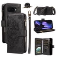 thumbnail image 1 of For Google Pixel 10a Wallet Case, 9 Card Slots RFID Blocking Crossbody Leather Cover, Zipper Pocket, Detachable Wrist & Shoulder Strap, Magnetic Shockproof Protective Phone Case for Women,Black, 1 of 11