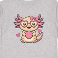 thumbnail image 4 of Inktastic Valentine Axolotl Pink Heart Girls Long Sleeve Toddler T-Shirt, 4 of 5