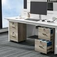 thumbnail image 2 of XgoodX 2 Drawer File Cabinet with Lock, Wood Rustic Gray Filing Cabinet for Letter Size File Folders with Tabs, Under Desk Rolling File Cabinets , Mobile File Organization Printer Stand, 2 of 9