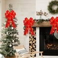 thumbnail image 4 of Wooowa 2PCS Large Red Bow Christmas Tree Ornaments, Festive Hanging Decor for Xmas Tree Top and Branch Decoration, 4 of 8