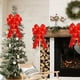 thumbnail image 4 of Adornos navideños, 2 piezas grandes con lazos rojos luminosos para la punta del árbol de Navidad. Lazo rojo preiluminado para corona, ideal para otoño, Halloween, Acción de Gracias y Navidad. Lazos de, 4 of 6