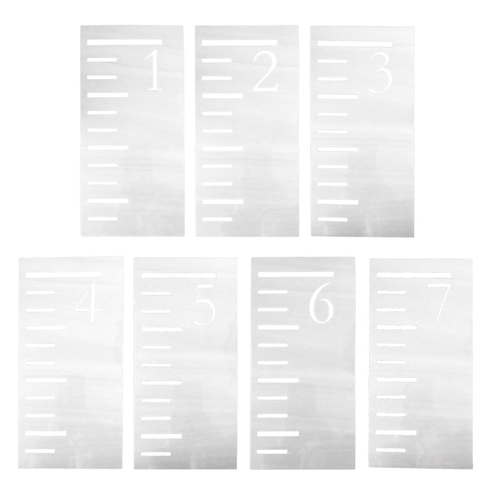 7Pcs Children Growth Template Ruler Plastic Kids Growth Chart Stencil