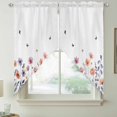 thumbnail image 2 of Spring Floral Swag Curtains for Kitchen/Bedroom/Living Room, Elegant Pastoral Flowers Botanical Scalloped Curtains 63 Inch Long, Rod Pocket Window Swag Topper Curtains Valances 2 Panels Set 36"x63", 2 of 8