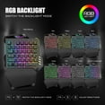 thumbnail image 3 of Clavier de Jeu Mécanique Sans Fil RGB Rétroéclairé Portable Mini Clavier Contrôleur de Jeu pour PC PS4 Gamer, 1 x Clavier de Jeu 1 x Émetteur, Noir, 3 of 6
