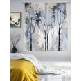 thumbnail image 4 of Sheer Curtains 63 Inches Long, Grey Forest Light Filtering Window Curtains for Living Room/Bedroom, Abstract Vintage Oil Painting Trees Rod Pocket Voile Sheer Curtain Drapes, 52"W x 63"L, 2 Panels, 4 of 8