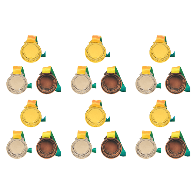 Juego de medallas de oro, plata y bronce de 5,2 cm, medallas de premio para carreras de competición