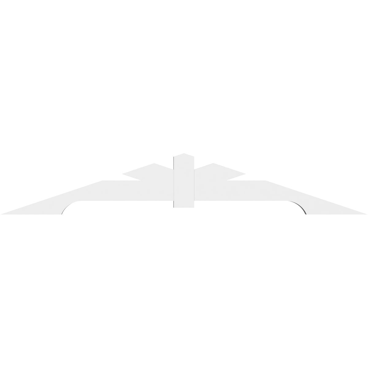 72"W x 12"H x 2"D x 4"F, 4/12 Pitch, Vanguard Architectural Grade PVC Gable Bracket