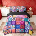 thumbnail image 2 of Erosebridal Colorful Mandala Twin Bedding Sets for Girls, Bohemian Blossoms Bedding Comforter Set, Black Reversible 7 Pieces, 2 of 6