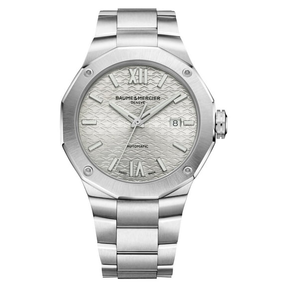 Baume & Mercier Riviera Automatic Stainless Steel Silver Dial Date Mens Watch M0A10622