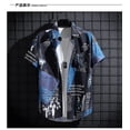 thumbnail image 4 of Men's short-sleeved shirts, thin print T-shirts, male and female polo shirts, youth personality tops, 4 of 6