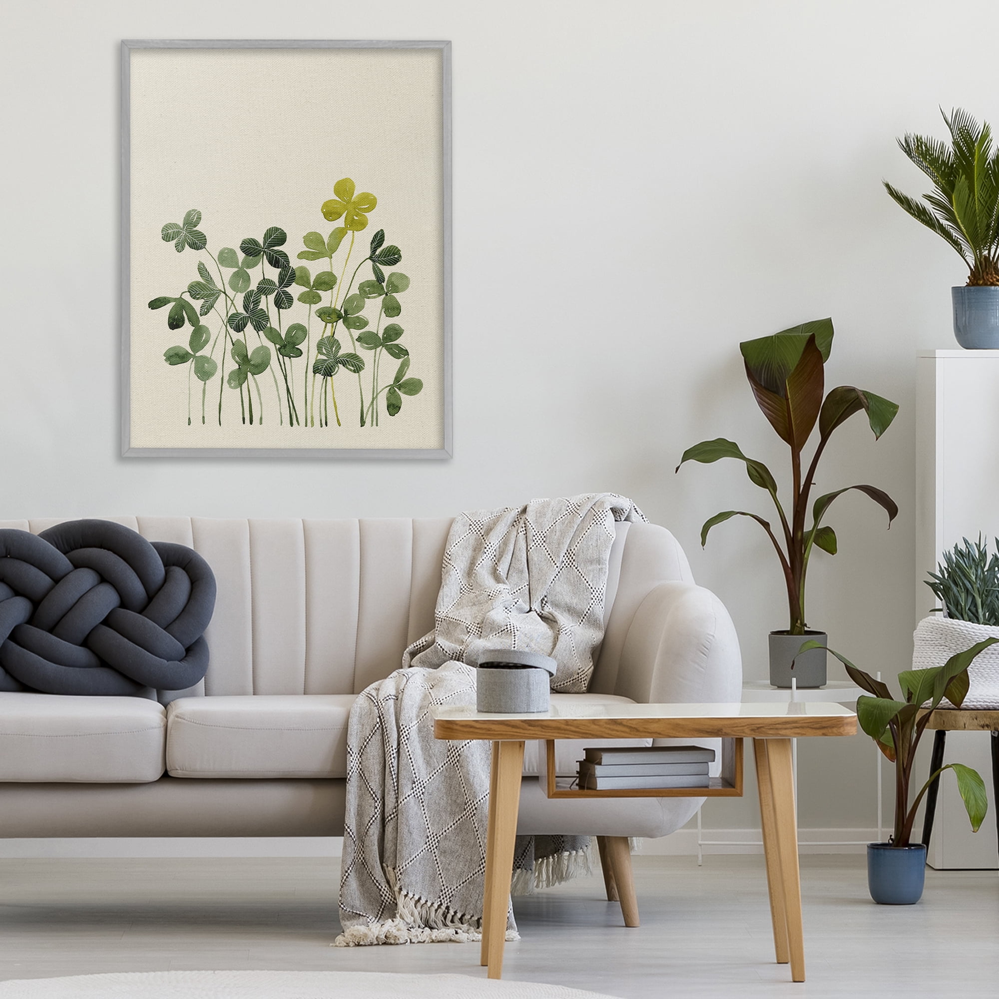 Hidden Gems Botanicals Gray Framed Giclee Art, design by Grace Popp