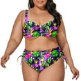 thumbnail image 2 of WILLBEST Trajes de Baño Para Mujer, Conjunto de Bikini de Estilo Sexy de Talla Grande Para Mujer, Traje de Baño Colorido Con Efecto Tie-Dye Ajustable, Traje de Baño de 2 Piezas de Cintura Alta, 2 of 8
