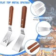 thumbnail image 5 of 2Pcs Metal Spatulas Set, Metal Spatula for Cast Iron Skillet, Cooking Utensils Fish Egg Grill Spatula Stainless Steel Slotted Spatula, Wok Flat Top Small Metal Spatula Turner with Wood Handle, 5 of 7