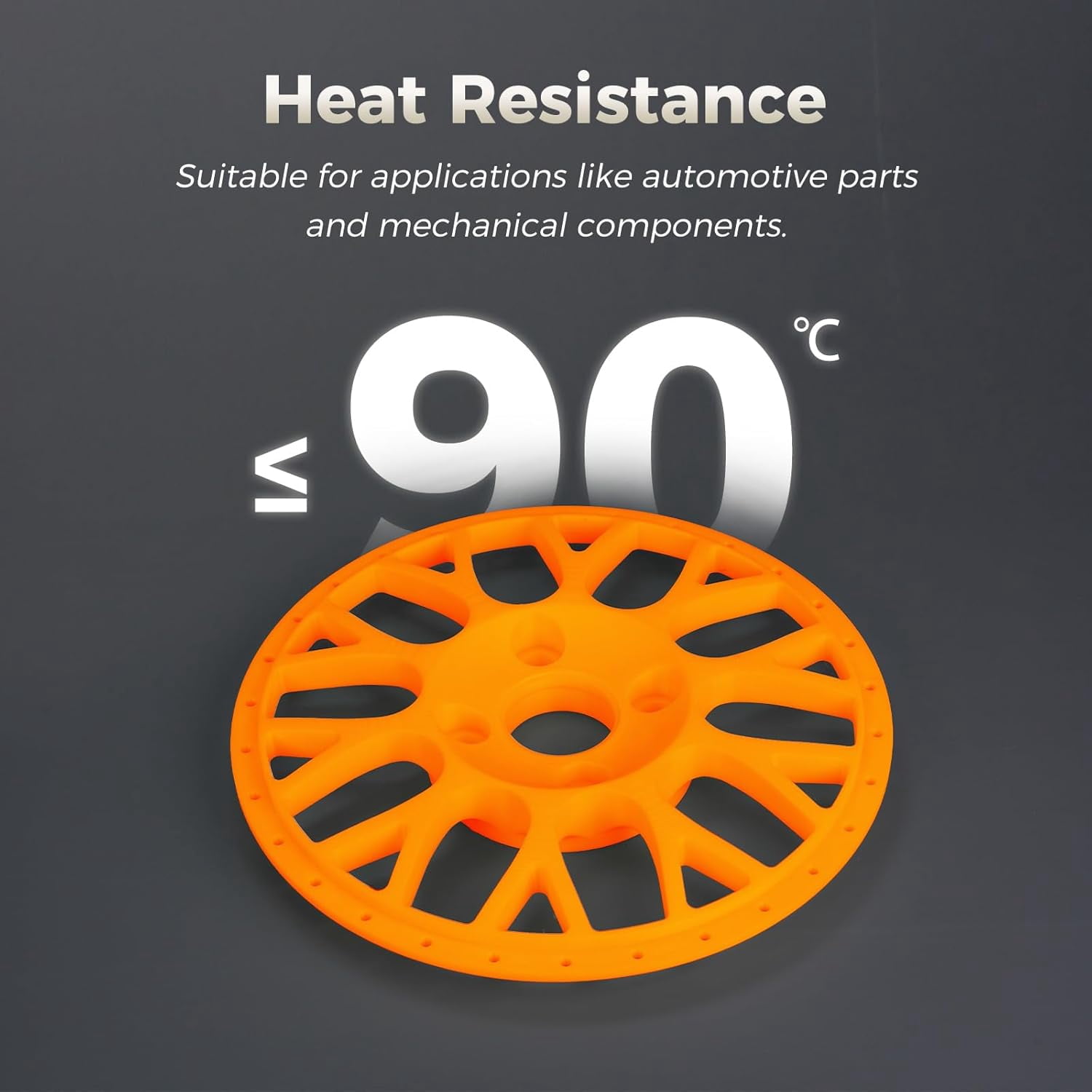 ABS Pro Filament 1.75mm Orange, 3D Printer Filament 1kg (2.2lbs) Spool-Dimensional Accuracy +/- 0.02mm, Hot Deformation Below 90℃, Great for Printing Heat-Resistant Functional Parts
