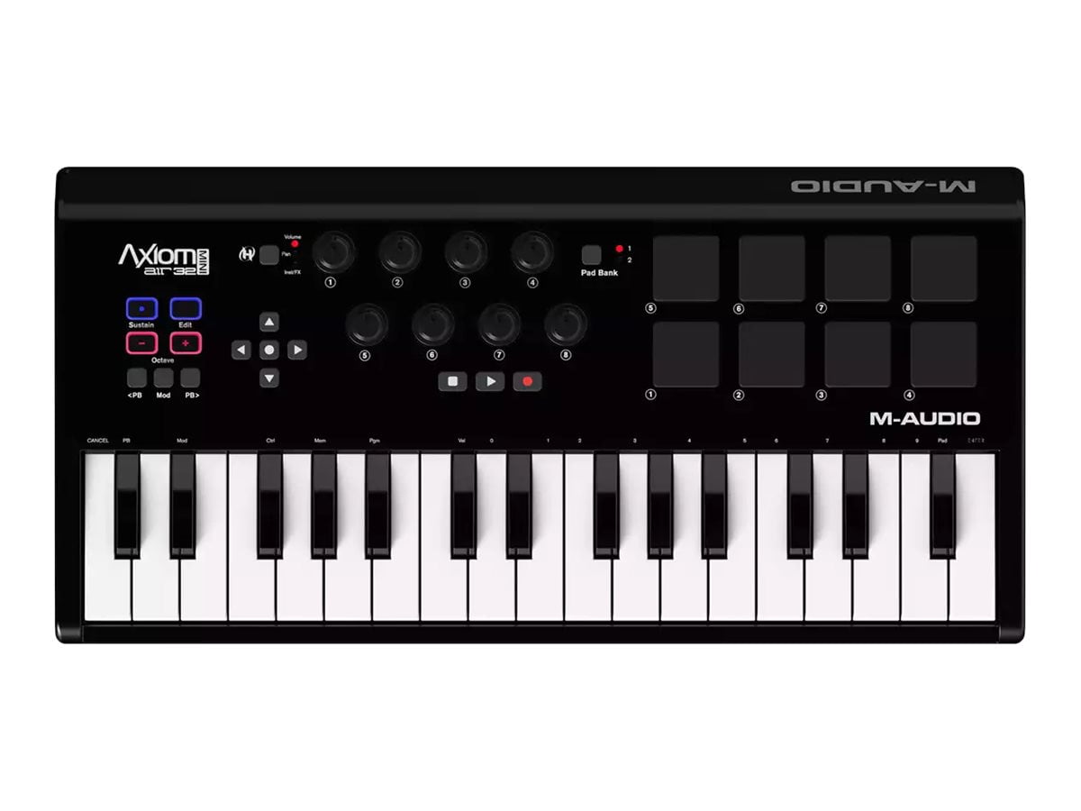 M-Audio Axiom AIR Mini 32 - MIDI controller - USB - 32-key - velocity-sensitive - 8 drum pads