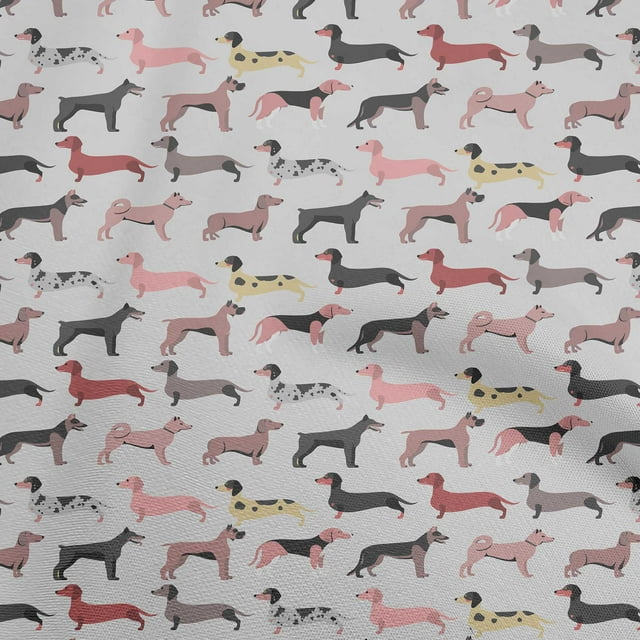 oneOone Polyester Spandex Gray Fabric Dog Sketch Craft Projects Decor Fabric Printed By The Yard 56 Inch Wide