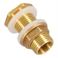 thumbnail image 4 of Solid Brass Bulkhead Fitting, 3 Sets 3/8 Inch Female 1/2 Inch Male Solid Brass Water Tank Connector Threaded with Ring, 4 of 8