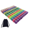 thumbnail image 1 of 100 Pieces 16mm Transparent Color Rounded ,  Plastic, Various Colors, Easy to Read, 6 Sided  Set with Black Velvet Bag, 1 of 8