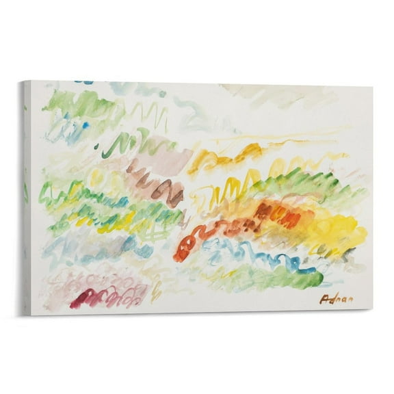 Etel Adnan Paysage Painting On Canvas Wall Art Poster Scroll Picture Print Living Room Walls Decor Home Posters 16x24inch(40x60cm)