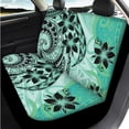 thumbnail image 3 of Binienty Polynesia Frangipani Floral Vehicle Seat Covers Full Set with Matching Steering Wheel Cover Center Console Cushion Seat Belt Covers Coasters Automotive Interior Decor Set 14 PCS, 3 of 7