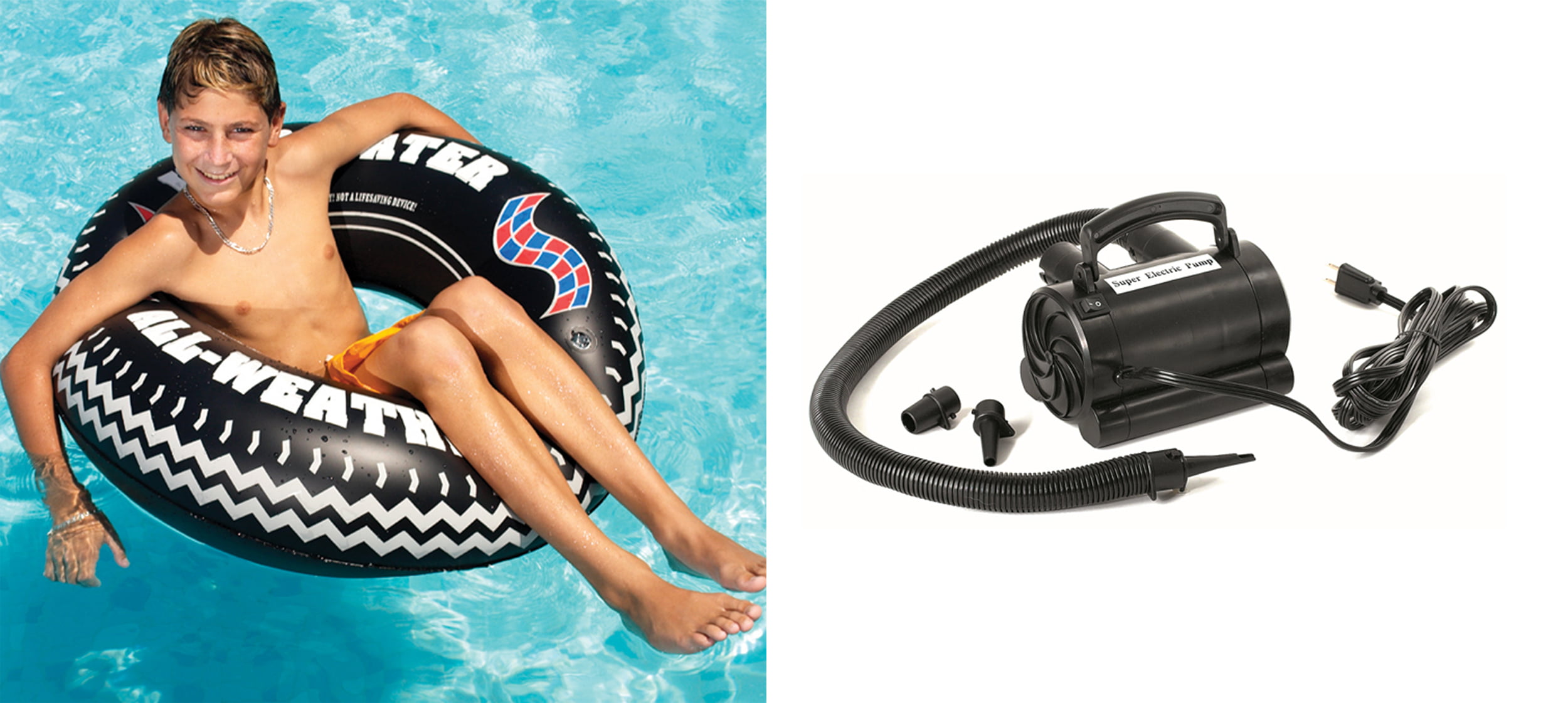 Swimline 36" Inflatable Pool River Lake Floating Black Tire Tube How To Inflate Pool Float With Bike Pump