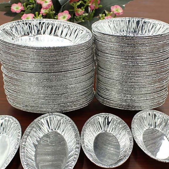 Masteelf 250-Pack Small Aluminum Foil Trays for Baking Mini Tart Cups and Tart Bases, Disposable Baking Pans