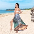 thumbnail image 6 of FORMRS Womens Long Sarong Beach Wrap Semi-Sheer Bikini Skirt Bathing Swimsuit Cover Up, Lake, 6 of 7