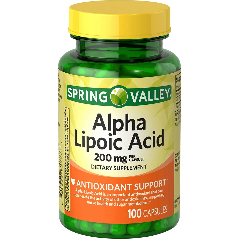 Spring Valley Alpha Lipoic Acid Capsules, 200 mg, 100 Ct