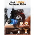 thumbnail image 3 of ESKUTE D200 Electric Bike for Adults 750W Peak Motor 19.8 Mph, Folding 20x3 Inch Fat Tire E‑Bike, 48V 10.4Ah Up to 55 Miles, with 7‑Speed Step‑Through Cargo Fold E Bicycle, NFC Unlock Black, UL2849, 3 of 9