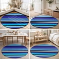 thumbnail image 4 of Round Area Rugs 4Ft, Mexican Style Non-Slip Washable Circle Rugs Carpet, Colorful Mexico Stripes Ombre Navy Blue Indoor Outdoor Rug Floor Mats Throw Runner for Bedroom Living Room Bathroom, 4 of 8